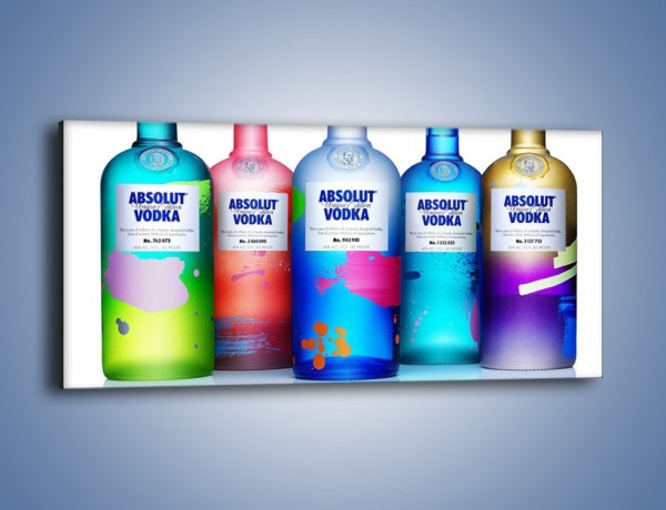 Obraz na płótnie – Kolorowe butelki absolut – jednoczęściowy panoramiczny JN749