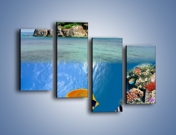Obraz na płótnie – Podwodny świat na wyspie – czteroczęściowy KN586W2