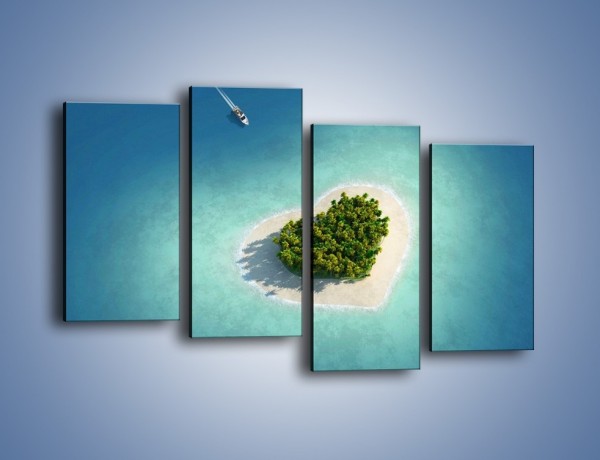 Obraz na płótnie – Tropikalna wyspa miłości – czteroczęściowy KN737W2