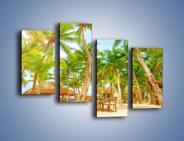 Obraz na płótnie – Słoneczna sjesta pod palmami – czteroczęściowy KN886W2