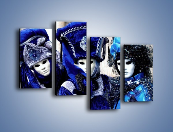 Obraz na płótnie – Weneckie maski i księżniczki – czteroczęściowy L012W2