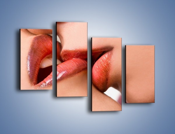 Obraz na płótnie – Krwisty pocałunek – czteroczęściowy L111W2