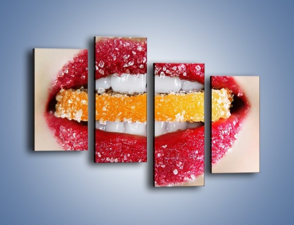 Obraz na płótnie – Cytrusy w słodkich ustach – czteroczęściowy L207W2