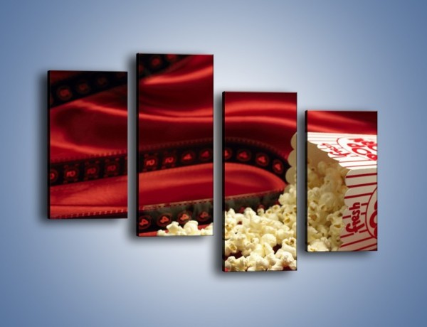 Obraz na płótnie – Nie ma kina bez popcornu – czteroczęściowy O063W2