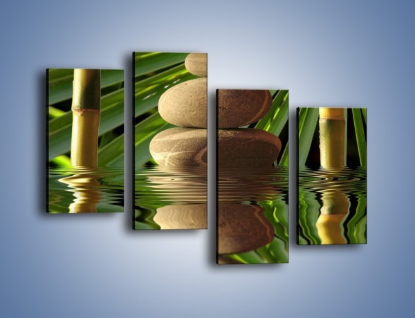 Obraz na płótnie – Kamień w bambusowym okienku – czteroczęściowy O068W2