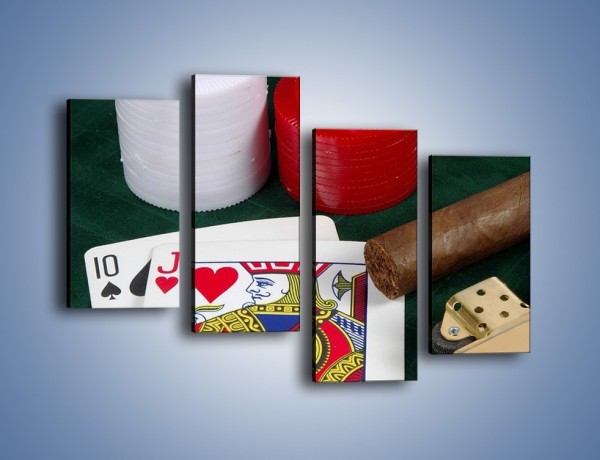 Obraz na płótnie – Męski świat hazardu – czteroczęściowy O121W2