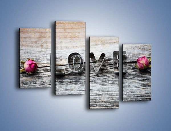 Obraz na płótnie – Miłość pachnąca różami – czteroczęściowy O146W2