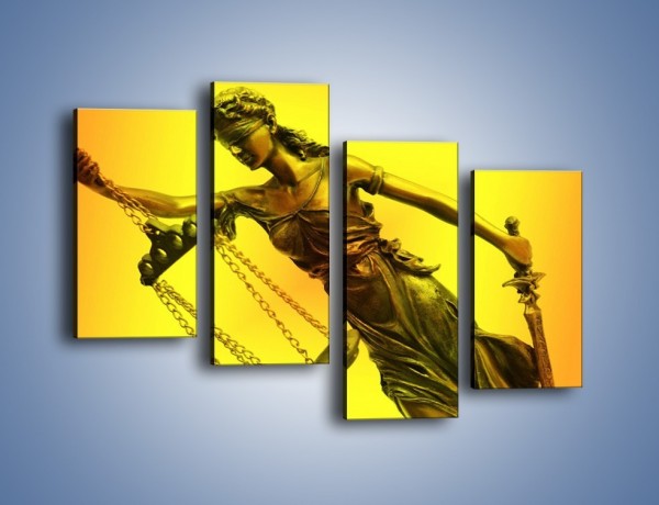 Obraz na płótnie – Figurka ważna w świecie prawa – czteroczęściowy O164W2