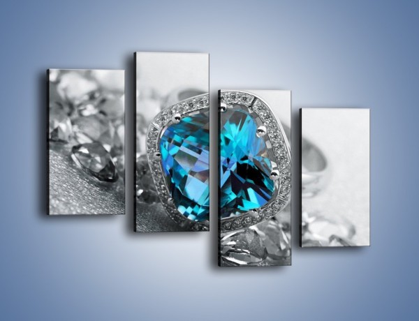Obraz na płótnie – Rubin i kryształy – czteroczęściowy O255W2