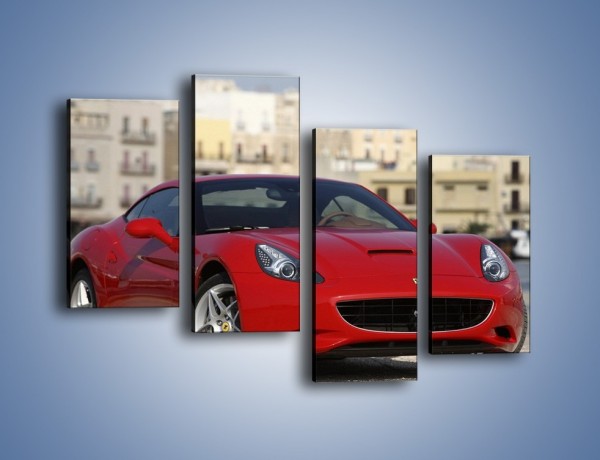 Obraz na płótnie – Czerwone Ferrari California – czteroczęściowy TM057W2