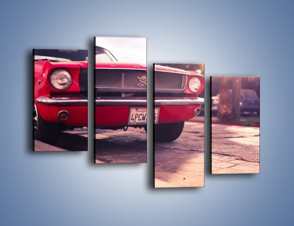 Obraz na płótnie – Czerwony Ford Mustang – czteroczęściowy TM087W2