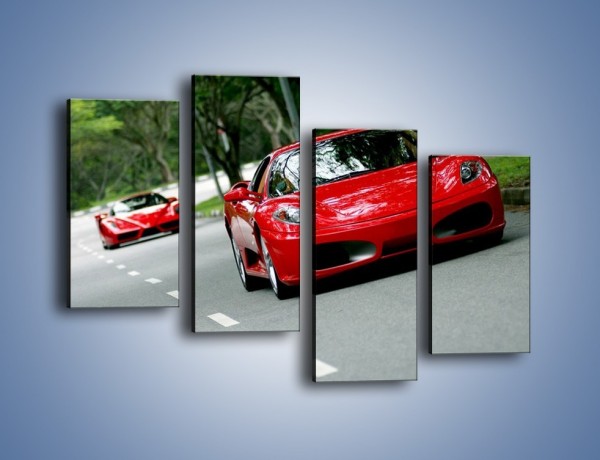 Obraz na płótnie – Ferrari F430 i Ferrari Enzo – czteroczęściowy TM090W2