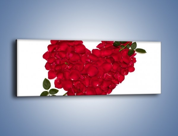 Obraz na płótnie – Różane serce dla ukochanej – jednoczęściowy panoramiczny K042