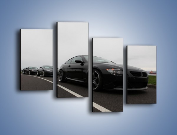 Obraz na płótnie – Luksusowe samochody na drodze – czteroczęściowy TM179W2