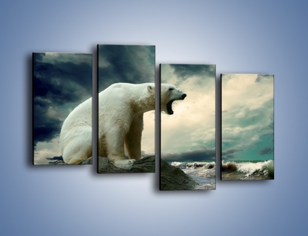 Obraz na płótnie – Donośny krzyk polarnego niedźwiedzia – czteroczęściowy Z114W2