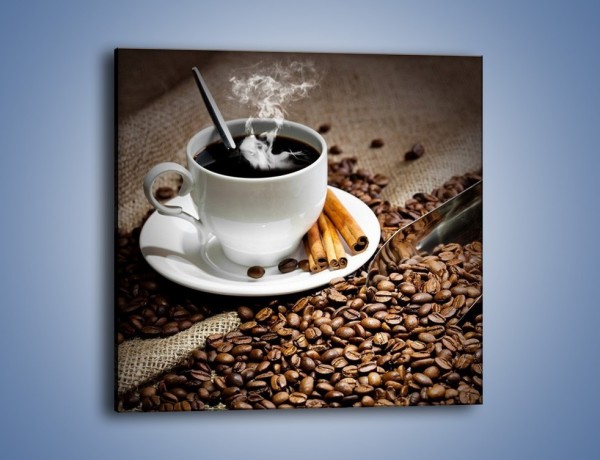 Obraz na płótnie – Czarna palona kawa – jednoczęściowy kwadratowy JN311