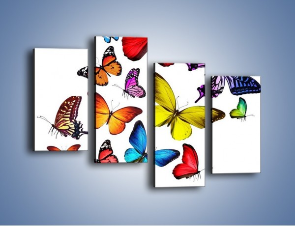 Obraz na płótnie – Kolorowo wśród motyli – czteroczęściowy Z236W2