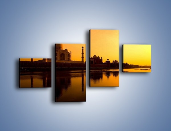 Obraz na płótnie – Taj Mahal o zachodzie słońca – czteroczęściowy AM075W3