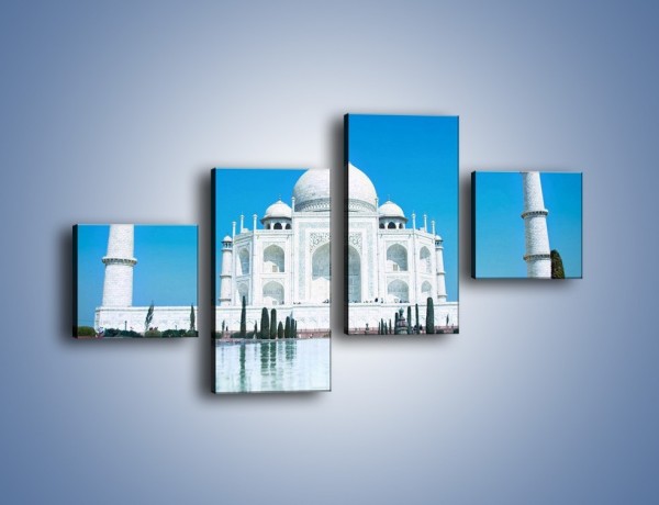 Obraz na płótnie – Taj Mahal pod błękitnym niebem – czteroczęściowy AM077W3