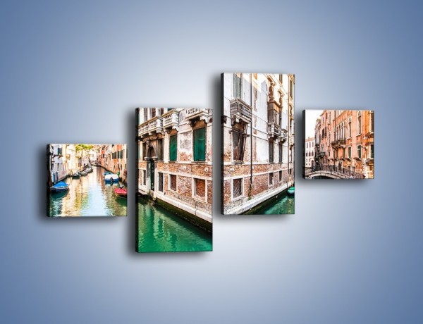 Obraz na płótnie – Skrzyżowanie wodne w Wenecji – czteroczęściowy AM081W3