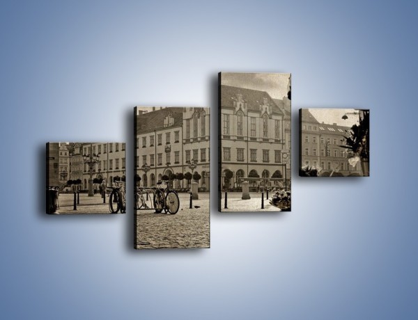 Obraz na płótnie – Rynek Starego Miasta w stylu vintage – czteroczęściowy AM138W3