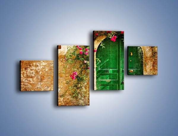 Obraz na płótnie – Drzwi w greckim domu vintage – czteroczęściowy AM192W3