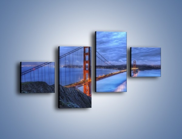 Obraz na płótnie – Most Golden Gate – czteroczęściowy AM328W3
