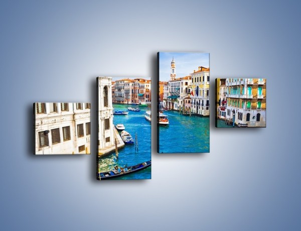 Obraz na płótnie – Kolorowy świat Wenecji – czteroczęściowy AM362W3