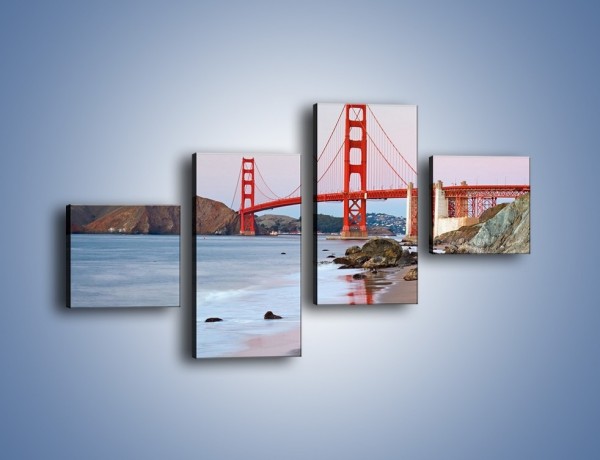 Obraz na płótnie – Most Golden Gate – czteroczęściowy AM406W3