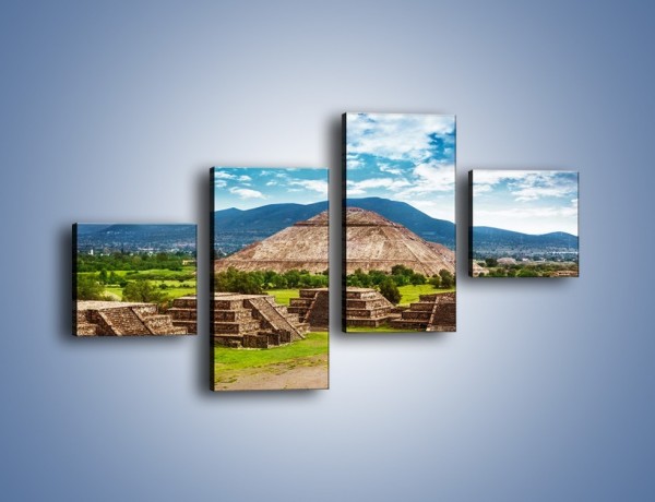 Obraz na płótnie – Piramida Słońca w Meksyku – czteroczęściowy AM450W3