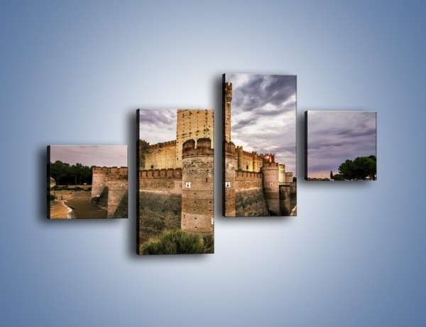 Obraz na płótnie – Zamek La Mota w Hiszpanii – czteroczęściowy AM457W3