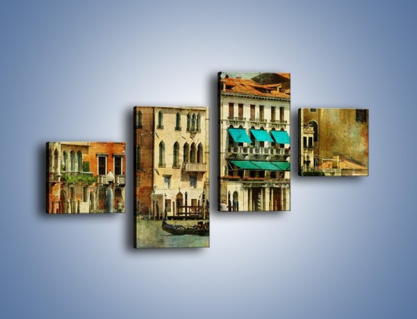Obraz na płótnie – Weneckie domy w stylu vintage – czteroczęściowy AM459W3