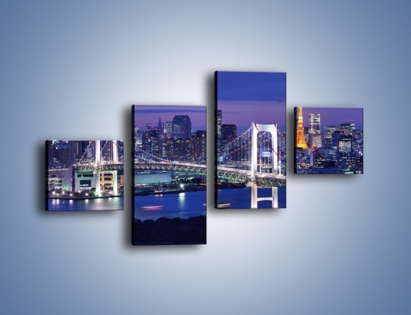 Obraz na płótnie – Tęczowy Most w Tokyo – czteroczęściowy AM460W3