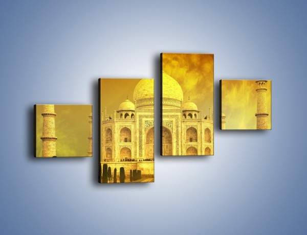 Obraz na płótnie – Tadź Mahal w żółtym kolorze – czteroczęściowy AM465W3