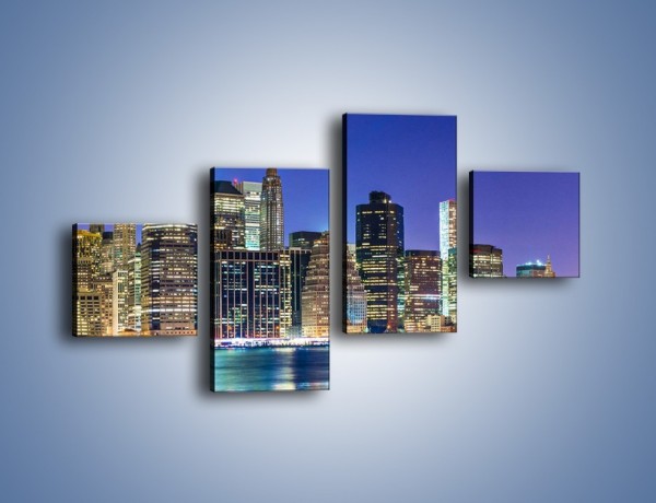 Obraz na płótnie – Kolorowa panorama Nowego Yorku – czteroczęściowy AM479W3