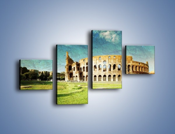 Obraz na płótnie – Koloseum w stylu vintage – czteroczęściowy AM503W3