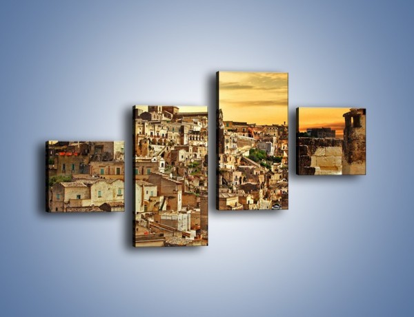Obraz na płótnie – Matera – miasto wykute w skale – czteroczęściowy AM517W3