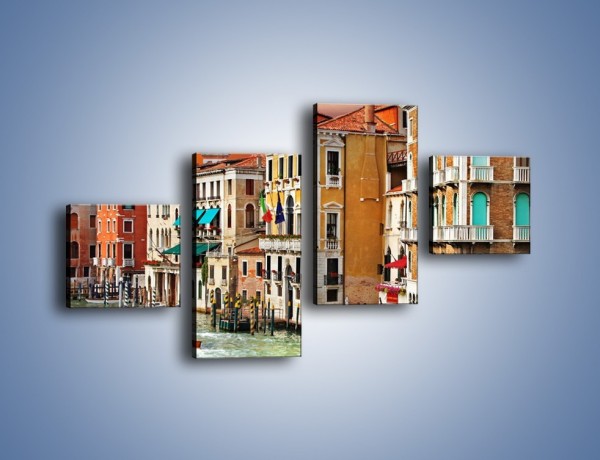 Obraz na płótnie – Kolorowe domu Wenecji – czteroczęściowy AM555W3