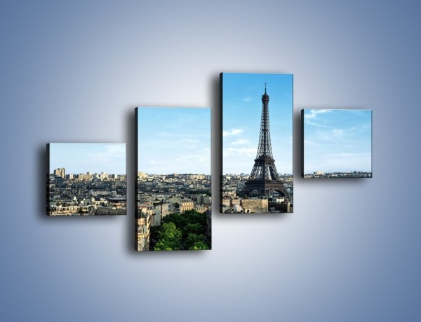 Obraz na płótnie – Wieża Eiffla w Paryżu – czteroczęściowy AM561W3