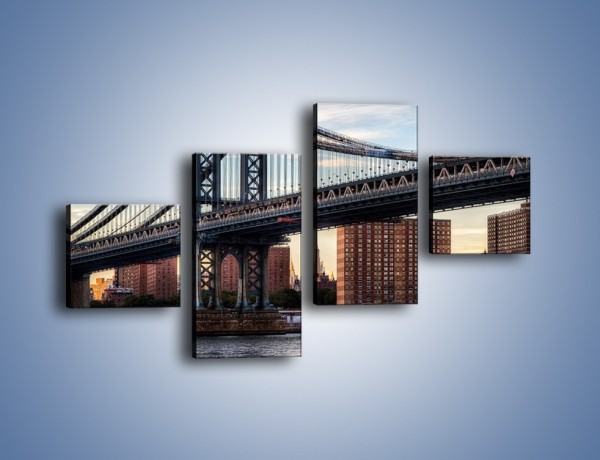 Obraz na płótnie – Manhattan Bridge – czteroczęściowy AM607W3
