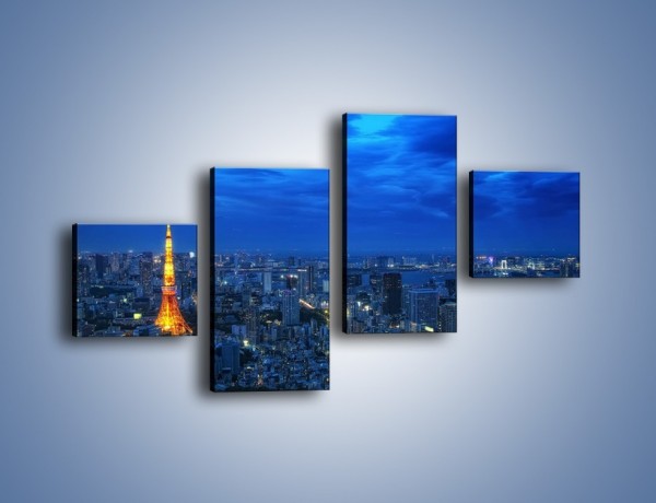Obraz na płótnie – Tokyo Tower w Japonii – czteroczęściowy AM621W3