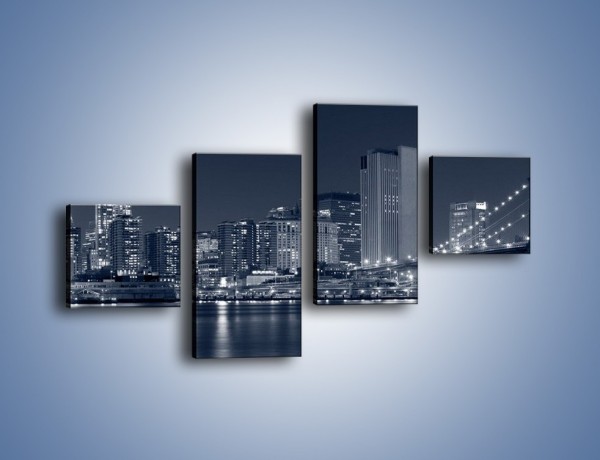 Obraz na płótnie – Manhattan w jednolitym kolorze – czteroczęściowy AM645W3