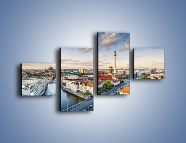 Obraz na płótnie – Panorama Berlina – czteroczęściowy AM673W3