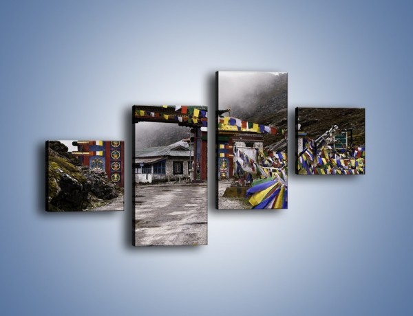 Obraz na płótnie – Brama do miasta Tawang w Tybecie – czteroczęściowy AM689W3