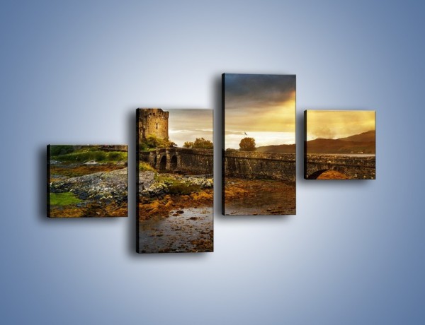 Obraz na płótnie – Zamek Eilean Donan w Szkocji – czteroczęściowy AM697W3