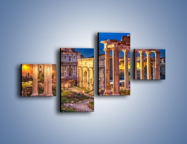 Obraz na płótnie – Ruiny Forum Romanum w Rzymie – czteroczęściowy AM730W3