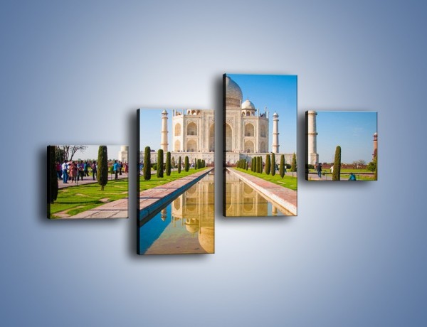 Obraz na płótnie – Taj Mahal pod błękitnym niebem – czteroczęściowy AM750W3