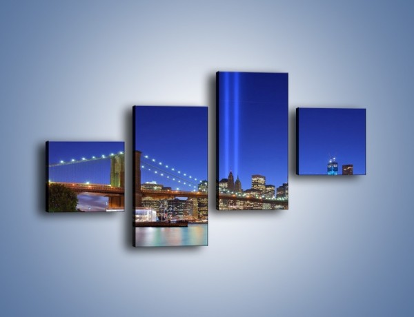 Obraz na płótnie – Świetlne kolumny w Nowym Jorku – czteroczęściowy AM757W3