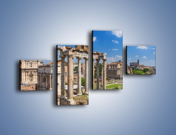 Obraz na płótnie – Panorama rzymskich ruin – czteroczęściowy AM767W3