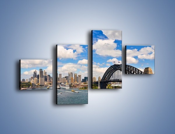 Obraz na płótnie – Panorama Sydney w pochmurny dzień – czteroczęściowy AM784W3